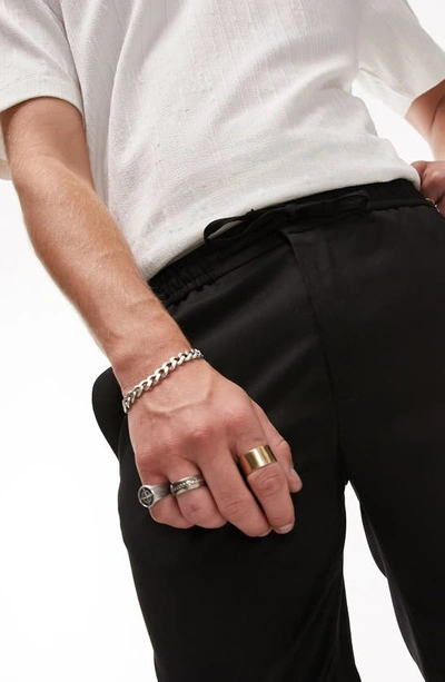 Shop Topman Skinny Smart Drawstring Waist Pants In Black
