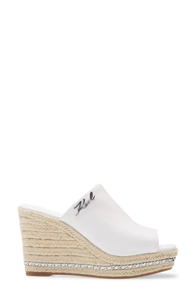 Shop Karl Lagerfeld Paris Espadrille Wedge Sandal In Bright White