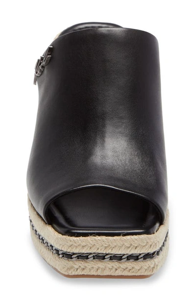 Shop Karl Lagerfeld Paris Espadrille Wedge Sandal In Black Leather