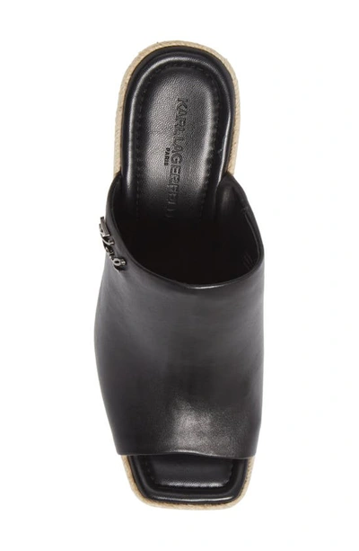 Shop Karl Lagerfeld Paris Espadrille Wedge Sandal In Black Leather