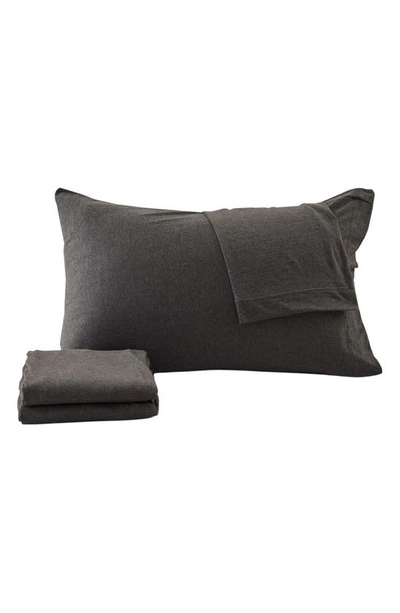 Shop Woven & Weft Jersey Knit Sheet Set In Charcoal