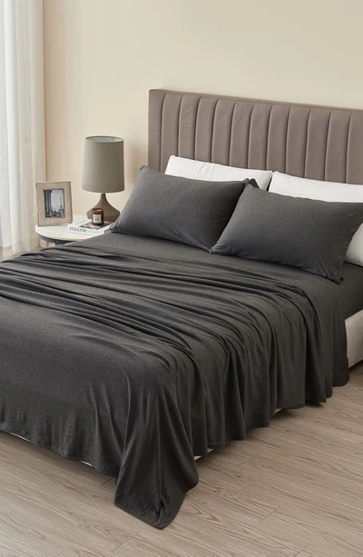 Shop Woven & Weft Jersey Knit Sheet Set In Charcoal