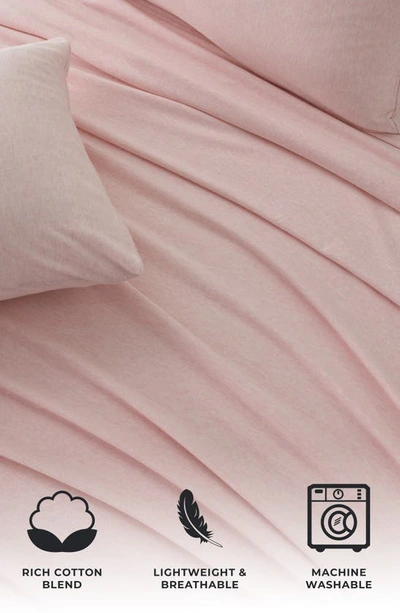Shop Woven & Weft Jersey Knit Sheet Set In Blush Pink