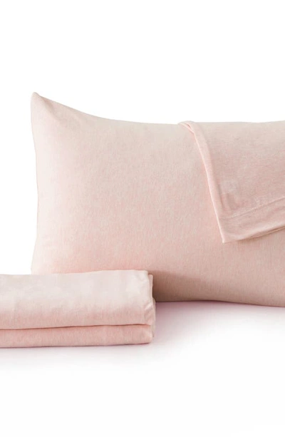 Shop Woven & Weft Jersey Knit Sheet Set In Blush Pink