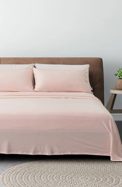 Shop Woven & Weft Jersey Knit Sheet Set In Blush Pink