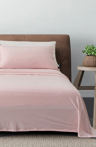 Shop Woven & Weft Jersey Knit Sheet Set In Blush Pink