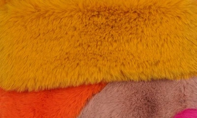 Shop Kurt Geiger Faux Fur Rainbow Pull Through Scarf In Classic Rainbow