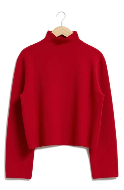 Shop & Other Stories Funnel Neck Sweater In Red