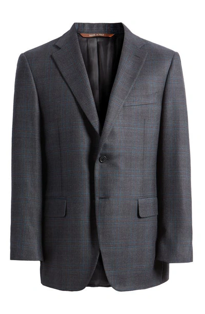Shop Canali Siena Regular Fit Plaid Silk & Wool Sport Coat In Blue