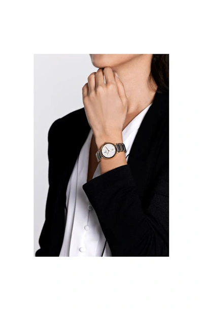 Shop Rado Centrix Automatic Diamond Bracelet Watch, 30.5mm In White/ Black