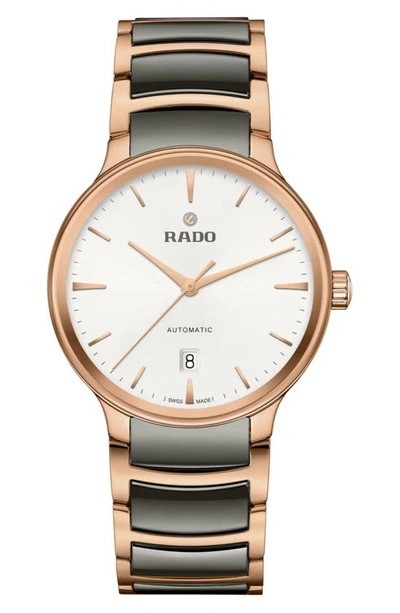Shop Rado Centrix Automatic Bracelet Watch, 39.5mm In White/ Black