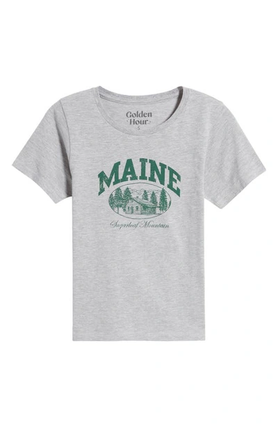 Shop Golden Hour Maine Sugarloaf Mountain Graphic T-shirt In Heather Grey