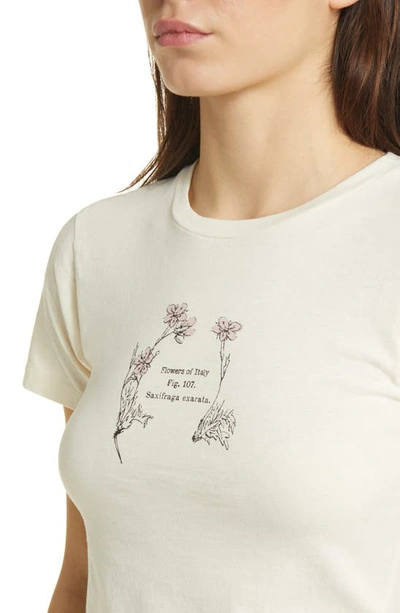 Golden Hour Flowers Of Italy Cotton Graphic T-shirt In Washed Marshmallow