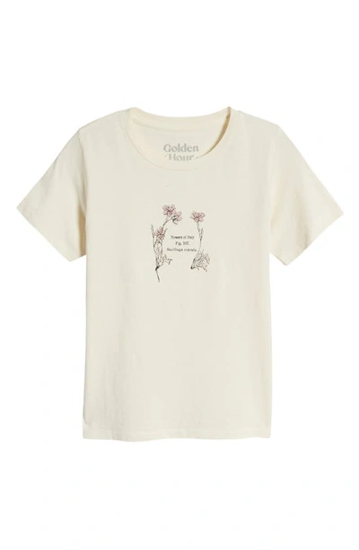 Golden Hour Flowers Of Italy Cotton Graphic T-shirt In Washed Marshmallow