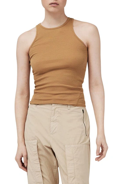 Shop Rag & Bone The Essential Rib Organic Pima Cotton Blend Tank In Tobacco