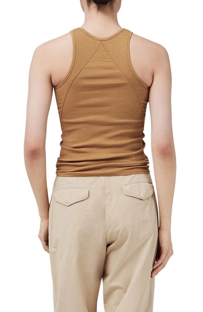 Rag & Bone The Essential Rib Organic Pima Cotton Blend Tank In Tobacco
