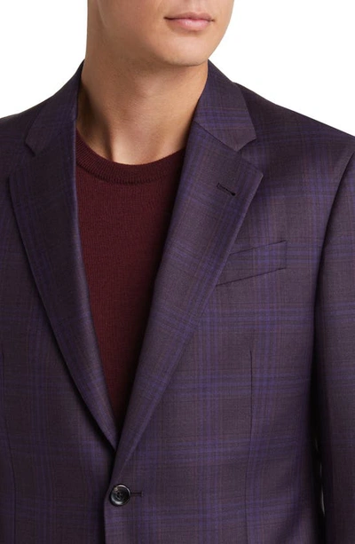 Shop Emporio Armani G Line Deco Wool Sport Coat In Berry