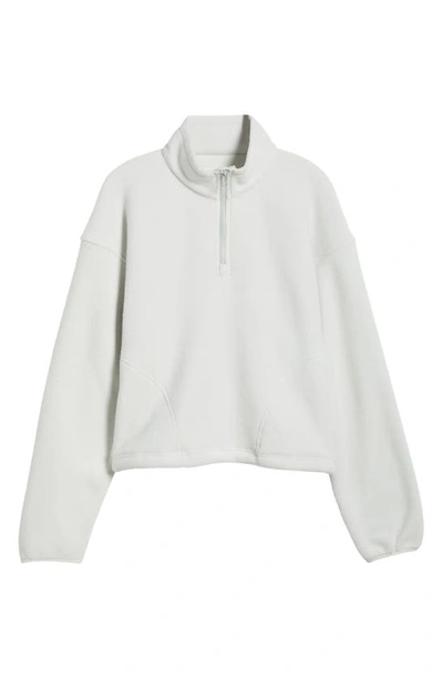 Shop Outdoor Voices Primofleece Recycled Polyester Quarter Zip Top In Oyster