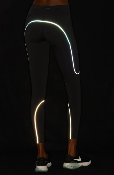 Shop Outdoor Voices Frostknit 7/8 Pocket Leggings In Black/ Rainbow Reflective