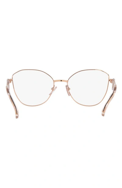 Shop Prada 54mm Round Optical Glasses In Pink Gold