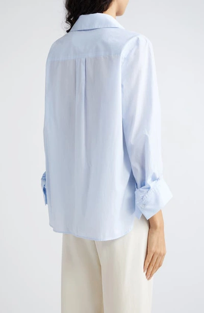 Twp Next Ex Cropped Shirt In Superfine Cotton In Baby Blue