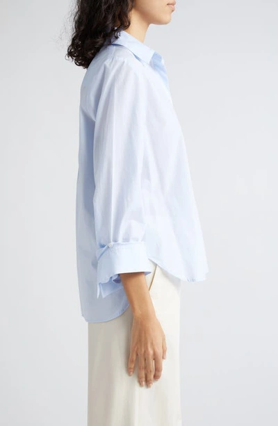 Twp Next Ex Cropped Shirt In Superfine Cotton In Baby Blue