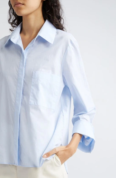Twp Next Ex Cropped Shirt In Superfine Cotton In Baby Blue