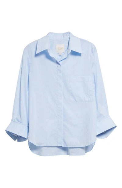 Twp Next Ex Cropped Shirt In Superfine Cotton In Baby Blue