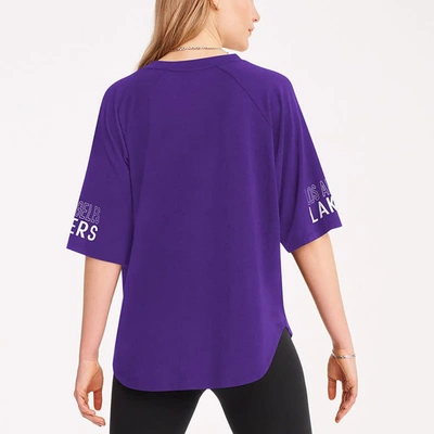 Shop Dkny Sport Purple Los Angeles Lakers Diana Raglan Tri-blend Oversized T-shirt