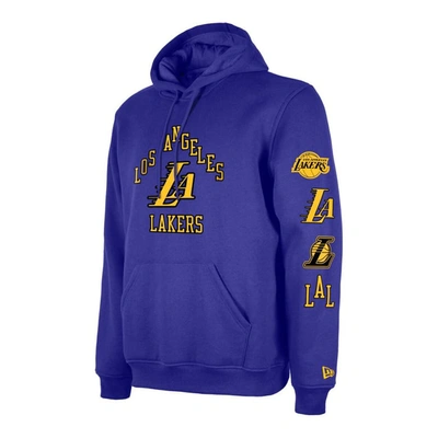 Shop New Era Purple Los Angeles Lakers 2023/24 City Edition Big & Tall Pullover Hoodie