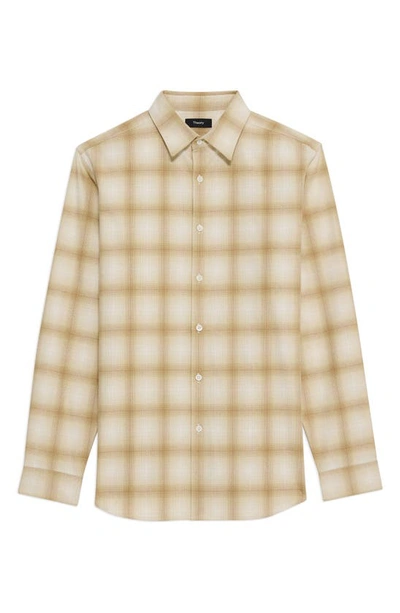 Shop Theory Irving Fade Flannel Shirt In Natural Multi