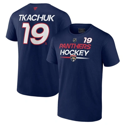 Shop Fanatics Branded Matthew Tkachuk Navy Florida Panthers Authentic Pro Prime Name & Number T-shirt