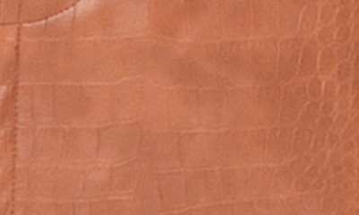 Shop Wayf Miller Croc Embossed Faux Leather Jacket In Brown