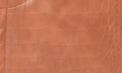Wayf Miller Croc Embossed Faux Leather Jacket In Brown