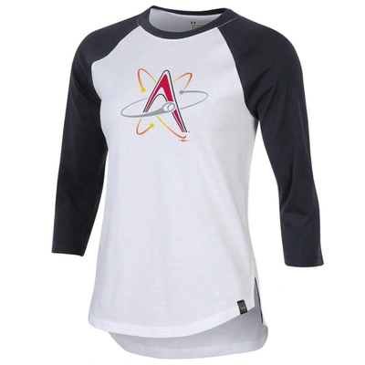 Shop Under Armour Black/white Albuquerque Isotopes Three-quarter Sleeve Performance Baseball T-shirt