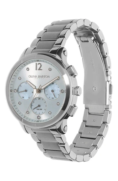 Shop Olivia Burton Sports Luxe Bracelet Watch, 38mm In Blue/ Silver