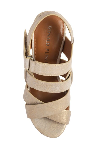 Shop Donald Pliner Slingback Platform Wedge Sandal In Light Bronze