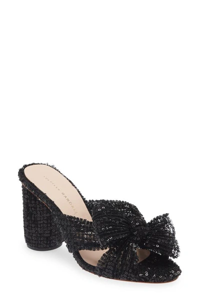 Shop Loeffler Randall Penny Knotted Sequin Sandal In Black