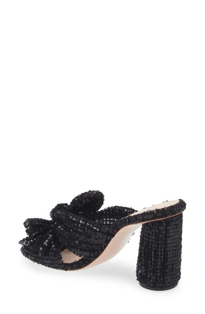 Shop Loeffler Randall Penny Knotted Sequin Sandal In Black