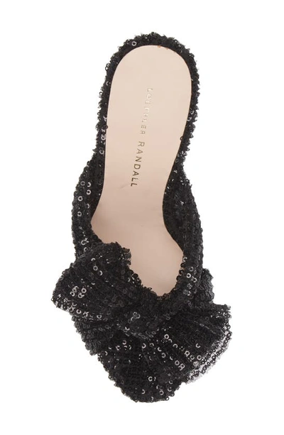 Shop Loeffler Randall Penny Knotted Sequin Sandal In Black