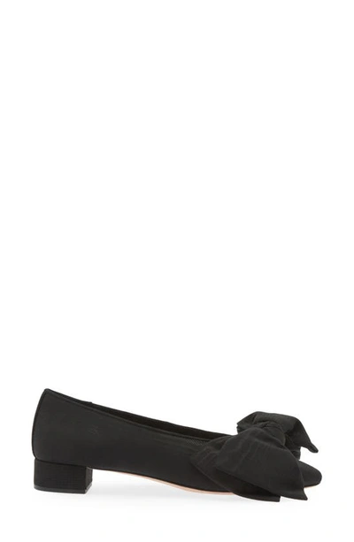 Loeffler Randall Noa Bow Pointed Toe Block Heel Pump In Black