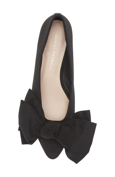 Loeffler Randall Noa Bow Pointed Toe Block Heel Pump In Black