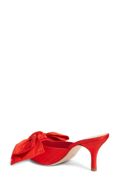 Shop Loeffler Randall Margot Knotted Bow Pointed Toe Mule In Red