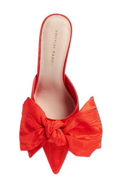 Shop Loeffler Randall Margot Knotted Bow Pointed Toe Mule In Red