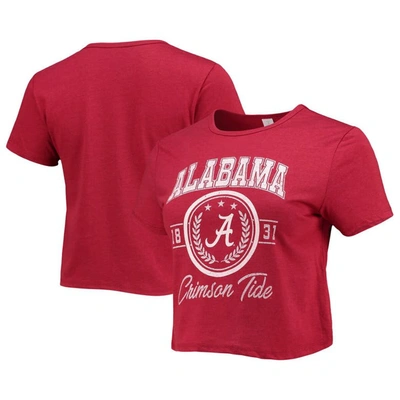 Shop Zoozatz Crimson Alabama Crimson Tide Core Laurels Cropped T-shirt