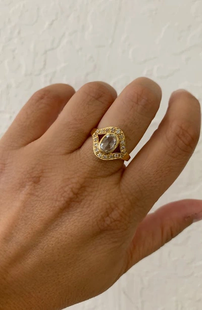 Shop Sethi Couture Chandra Diamond Ring In Gold