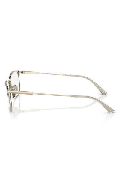 Shop Prada 52mm Rectangular Optical Glasses In Pale Gold
