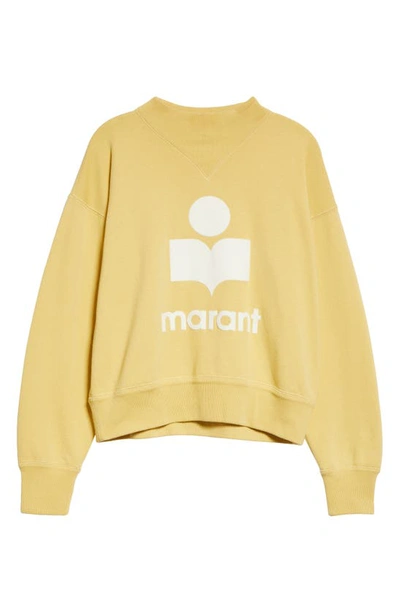 Shop Isabel Marant Étoile Moby Mock Neck Logo Graphic Sweatshirt In Sunlight/ Ecru