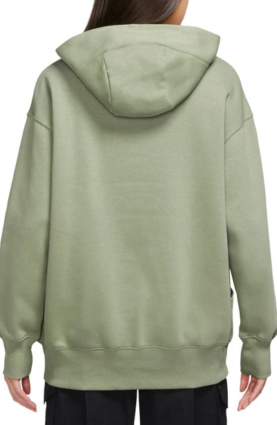 Shop Nike Sportswear Phoenix Oversize Fleece Hoodie In Oil Green/ Black
