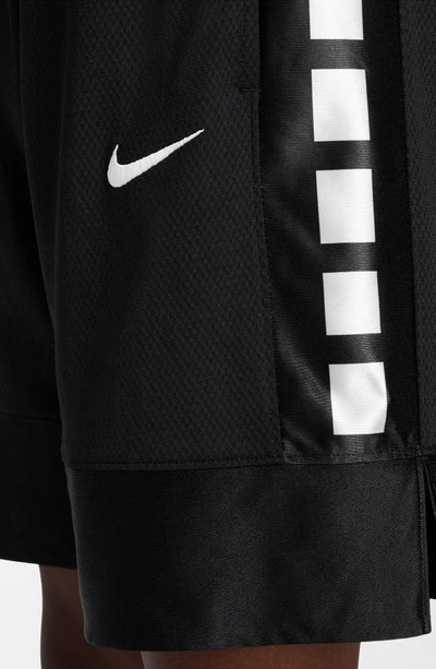 Shop Nike Kids' Dri-fit Elite Basketball Shorts In Black/ White